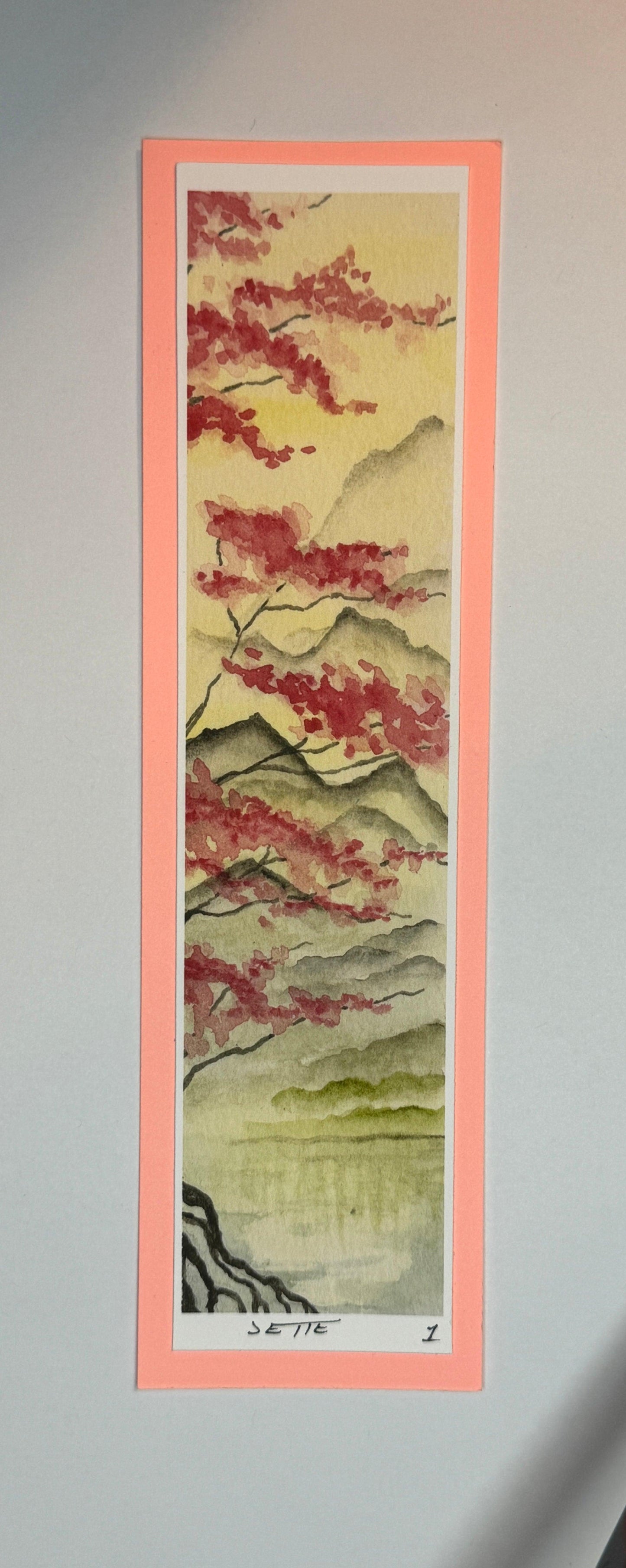 LG Bookmark "Cherry Blossoms on Pink" - Artist JETTE