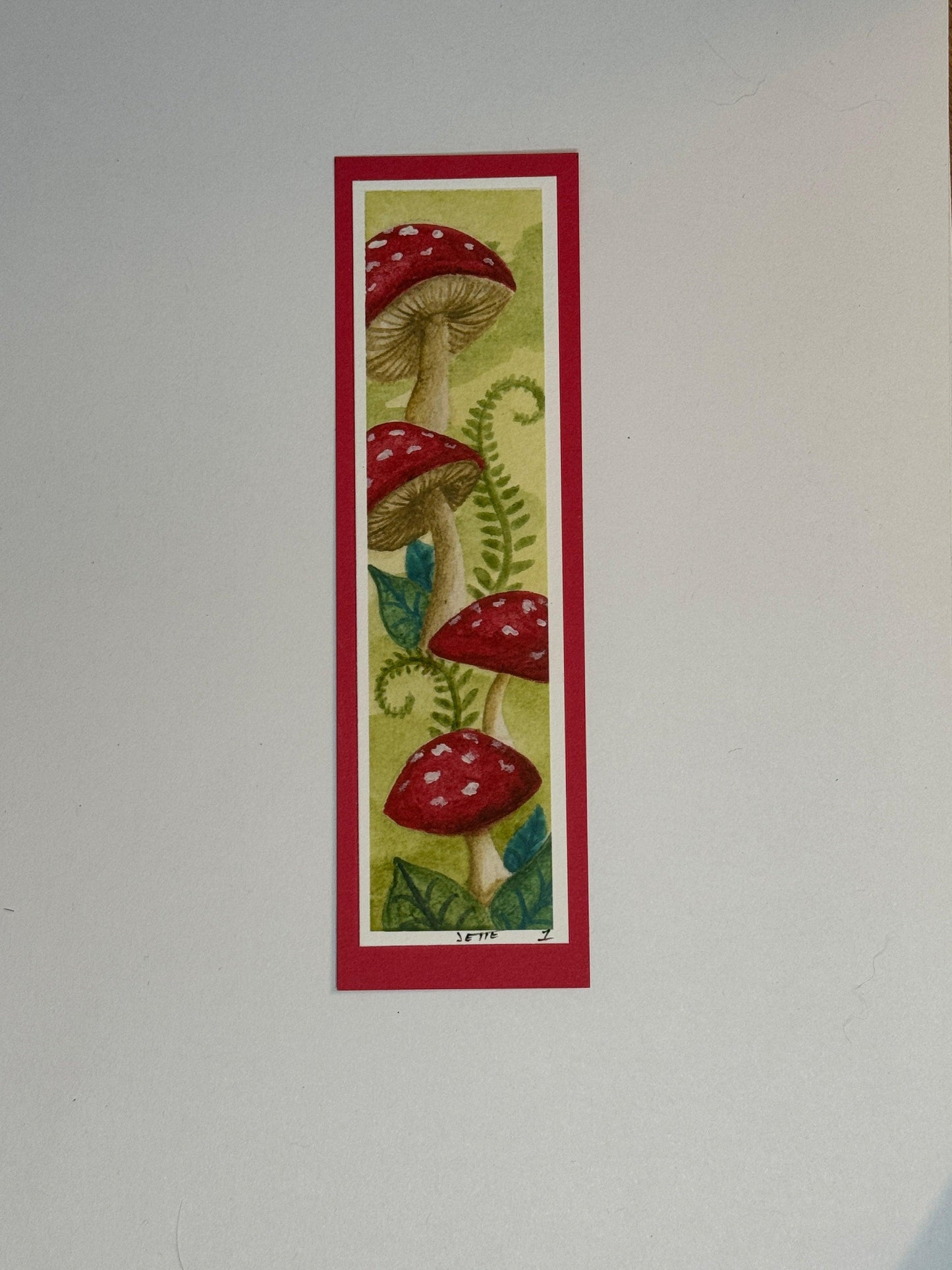 SM Bookmark "Shrooms on Red" #1 - Artist JETTE 