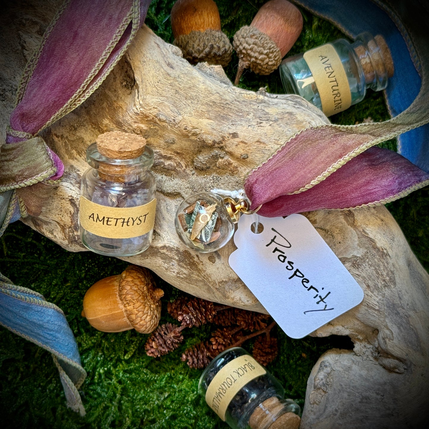 Spell Jar Pendants - PROSPERITY