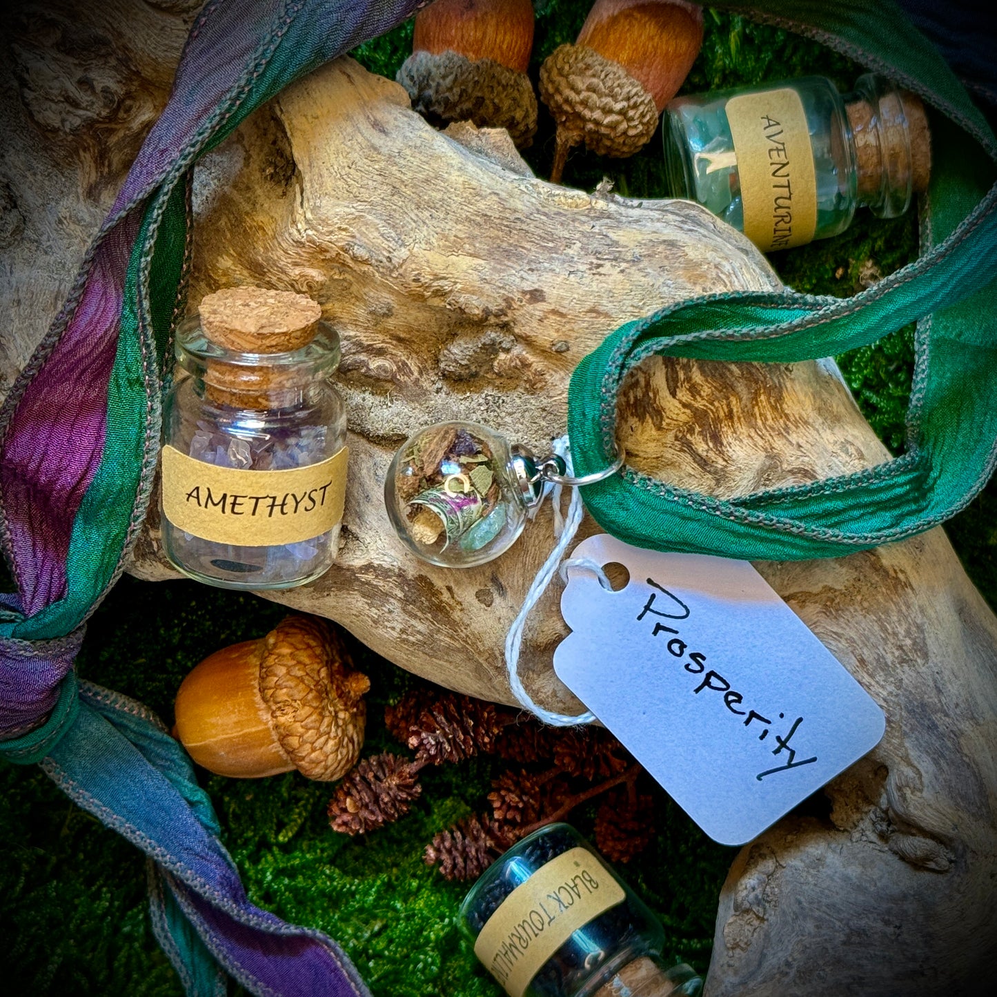 Spell Jar Pendants - PROSPERITY